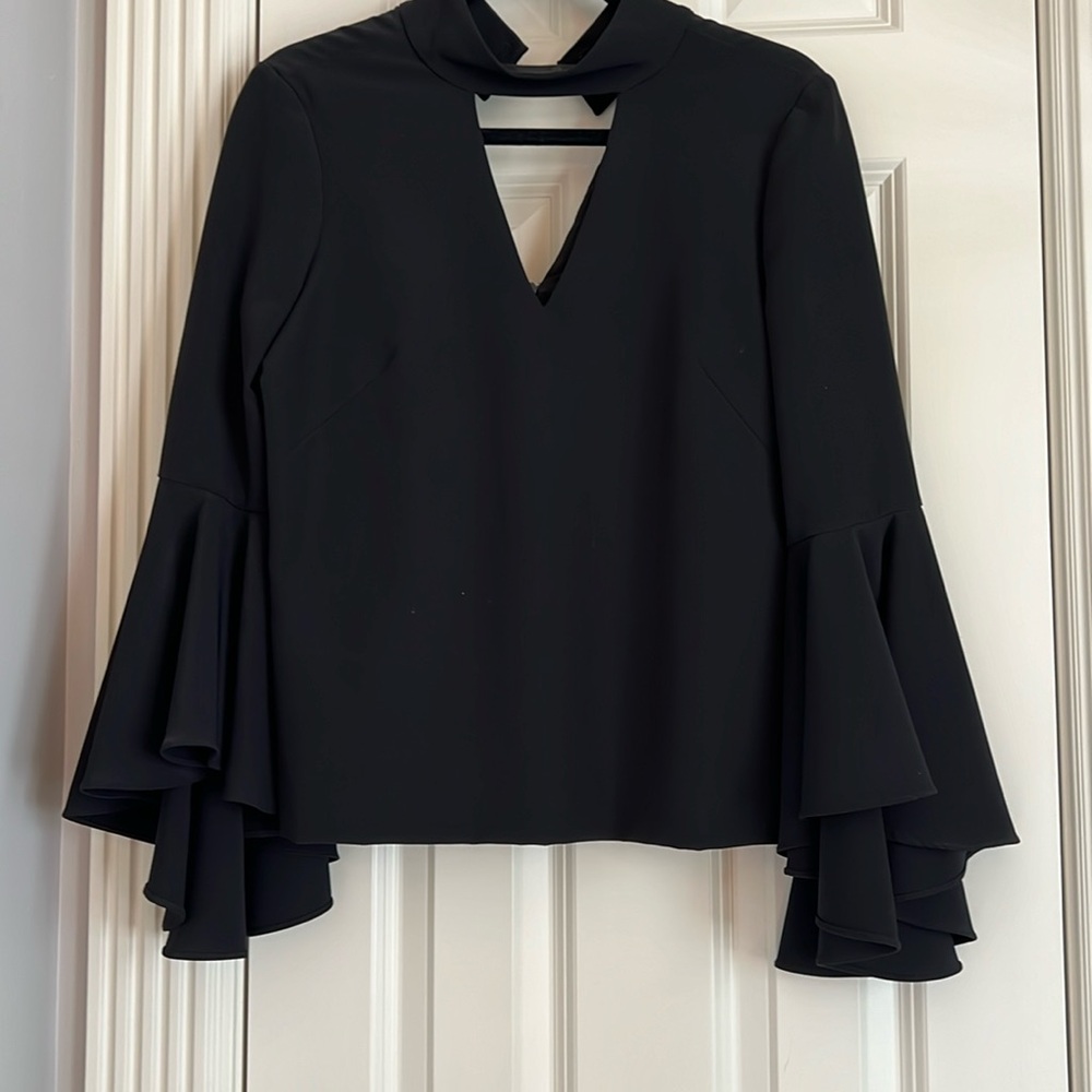 Milly beautiful black top with gorgeous sleeves in size 4.